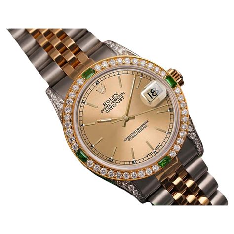 rolex oyster perpetual datejust champagne dial acciaio|rolex datejust 31mm diamond bezel.